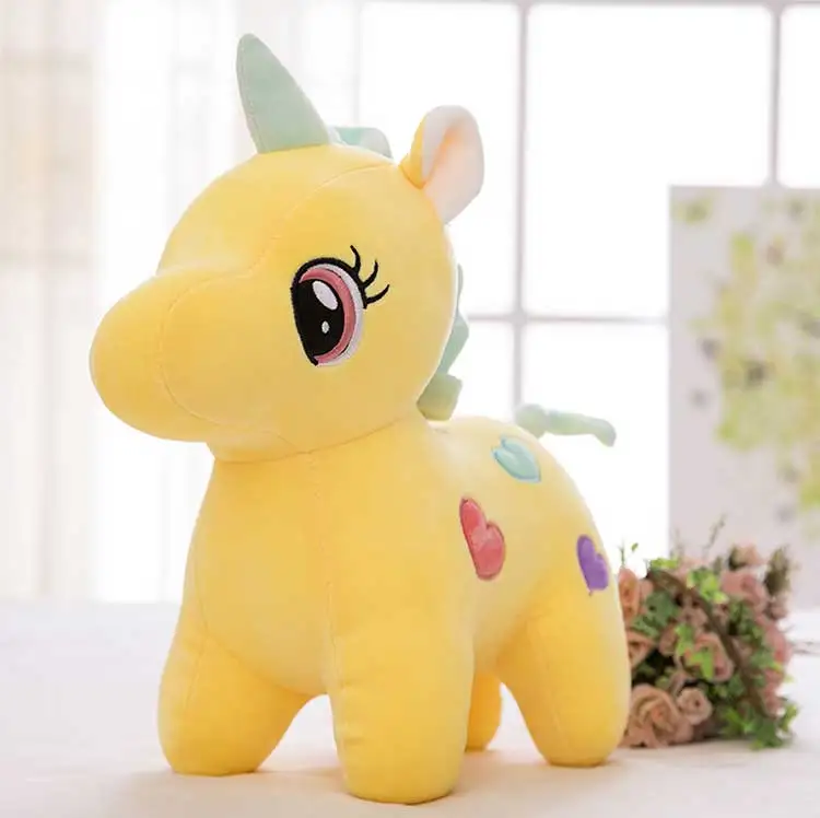 Единорог игрушки для детей Мультяшные мягкие животные пушистые игрушки дети любимые милые мягкие куклы плюшевые подарки для мальчиков и девочек розовый желтый