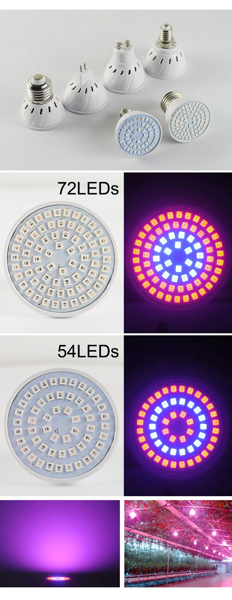 Kaguyahime Growth/Warm/Cold LED Spotlight E27 Gu10 Mr16 Grow Light LED Spot Lamp Bulb DC 12V AC 220V 3W 4W Lampada Full Spectrum