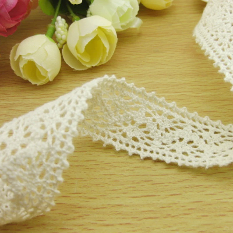 1 Meter DIY Handmade Patchwork Christmas Ribbons Cotton Material Lace Ribbon Beige Color Sewing Accessory | Дом и сад
