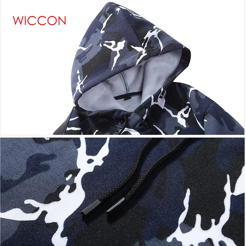 Men Camoflage Hoodie Hooded Sweatshirt Military Camo Pullover Fashion Thick Hoodies Slim Fit Fleece Sportswear Hoody Male
