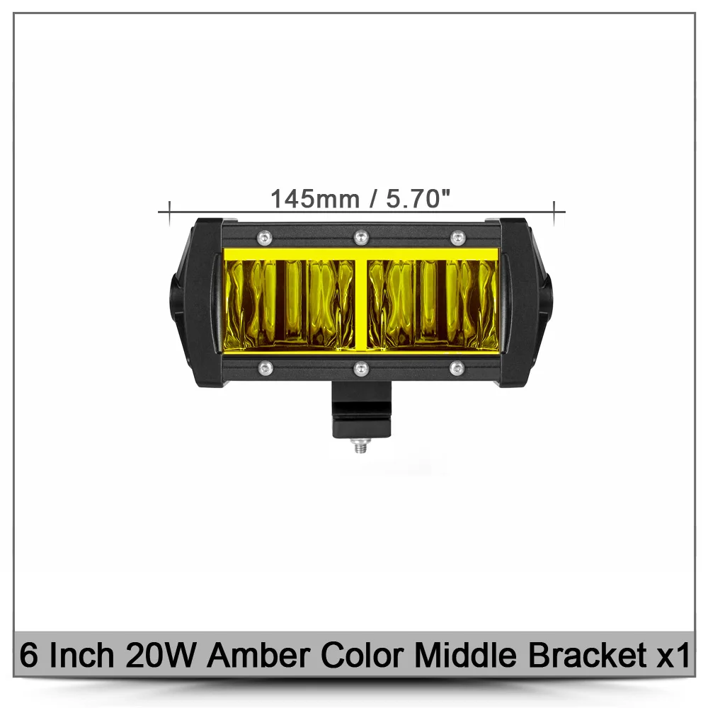 6 Inch Amber 20W x1 9D объектив Однорядный светодиодный светильник для внедорожника 12 В 24 В УАЗ ATV внедорожник Грузовик Мотоцикл Faros 4x4 внедорожных вождения работы Барра светильник s - Цвет: 6 Inch Amber 20W x1