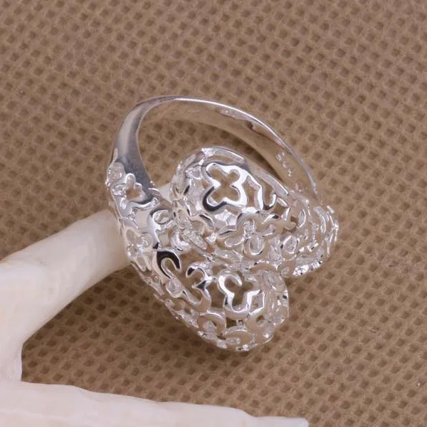 Акция «Бесплатная доставка»: Серебряное кольцо модного украшения для женщин и мужчин с резьбой / abxaitea bodakfka AR041 на.