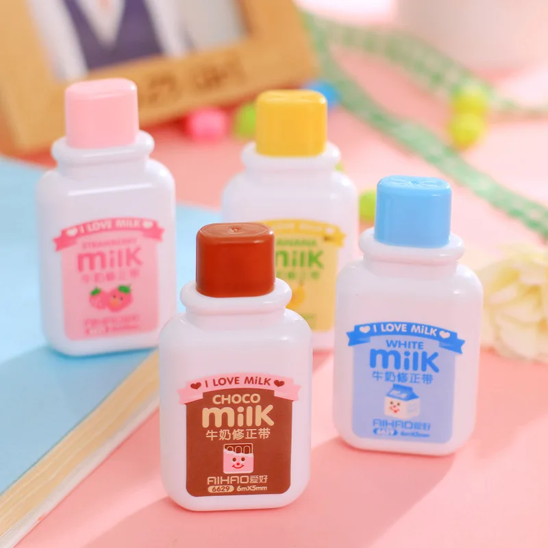 Корректирующая лента Kawaii White Out для молочной бутылки Канцтовары школьные