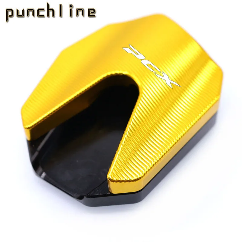 Gold logo (PCX) Подходит для HONDA PCX 125 PCX 150- cnc алюминиевая боковая откидная подножка подставка удлинитель pad - Цвет: Gold logo (PCX)