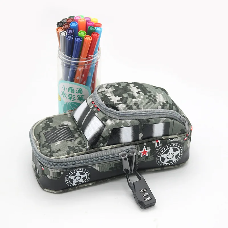 Crative School Pencil Case for Boys Girls Pencilcase Kawaii Password Penal Big Camo Pens Bag Stationery Box Large Pouch Supplies |