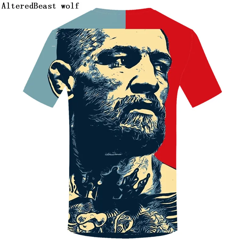 Новинка 2019 3d Мужская футболка брендовая забавная Conor Mcgregor 3D топы с коротким