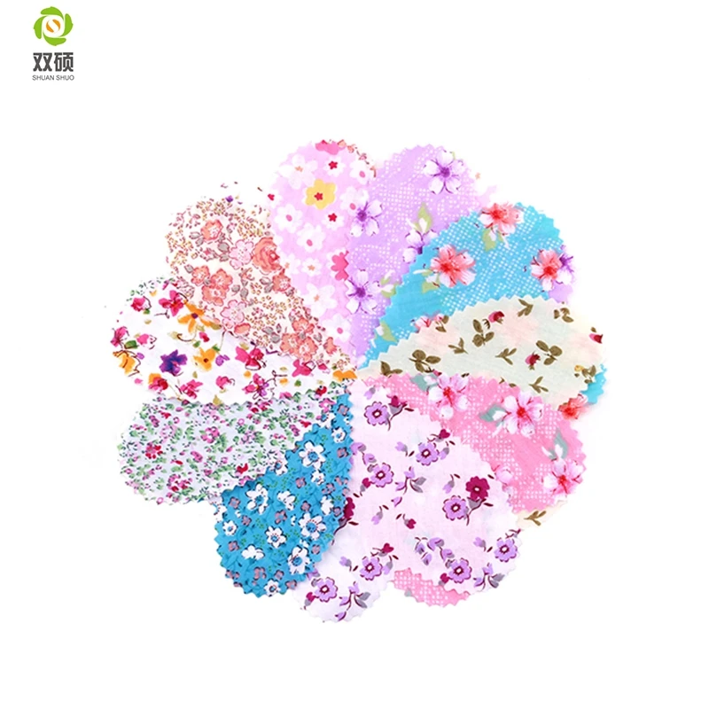 Сердце Форма с зуба edg хлопок лоскутное Ткань Шарм квартале пучки для Вышивание DIY