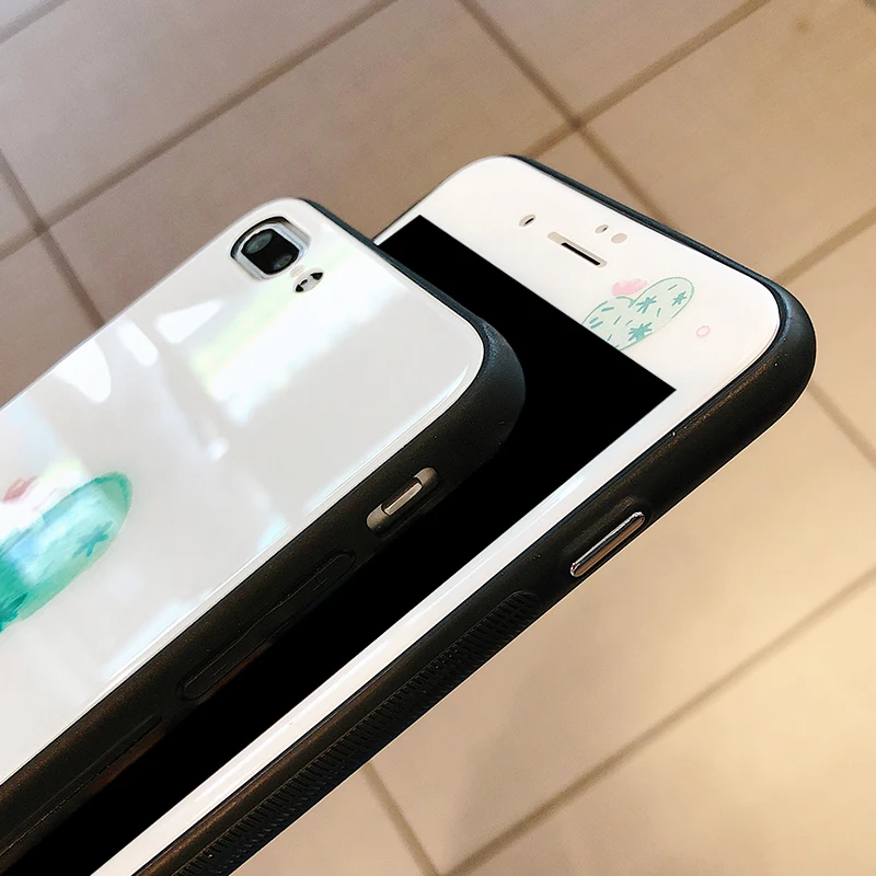 Стеклянный чехол-накладка Cactus для iPhone 8 plus + Переднее закаленное стекло 6 6S чехол
