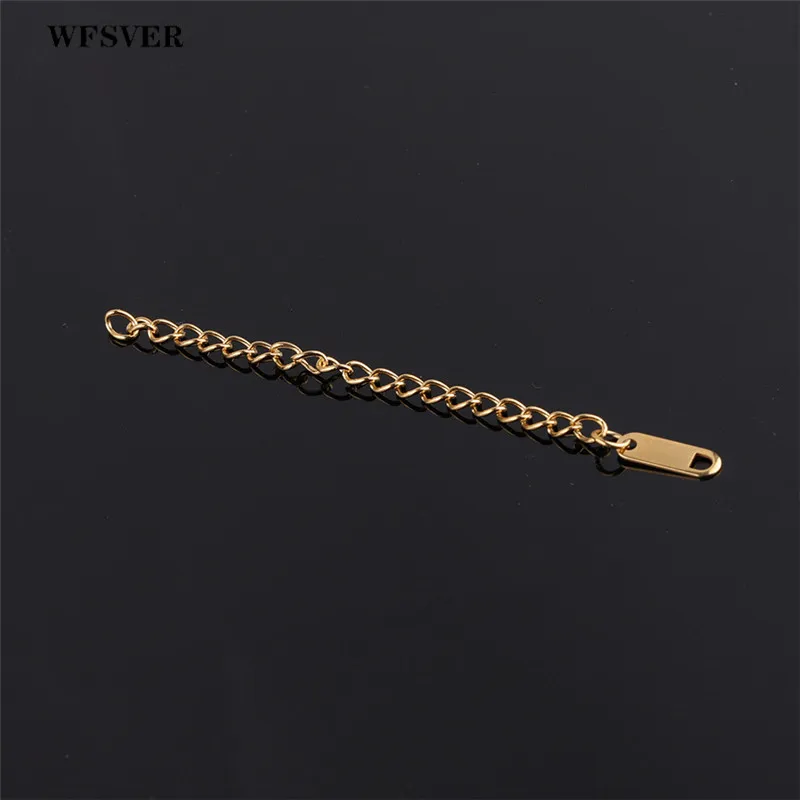 gold WFSVER 20 шт золотистый Серебристый с розой Золото Нержавеющая сталь оптом хвост цепи Расширенная цепь для браслетов ожерелье DIY ювелирных изделий - Цвет: gold
