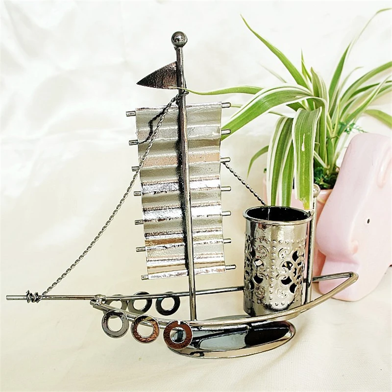 20cm*7cm*19cm Sailboat Craft Iron sheet Metal Model Home Decoration Accessories Storage Gift Creative Sailing Handmade YWSM34 | Дом и сад