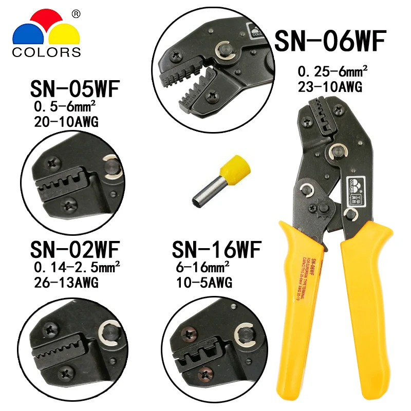 SN 06WF/02WF/05WF/16 wfобжимные плоскогубцы 0 25 6 мм2 23 10AWG с 1020 шт. трубчатыми клещи 14 16