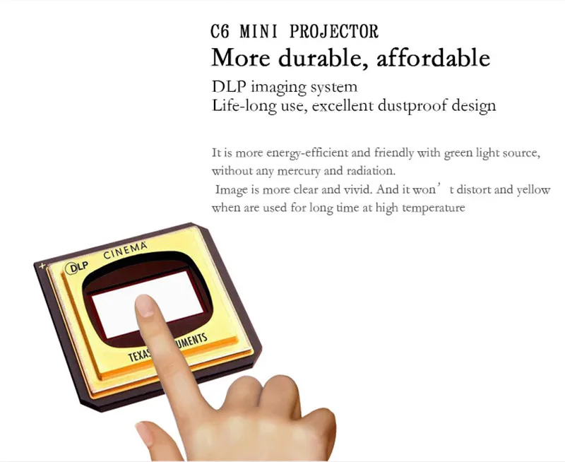 Карманный проектор 4k dlp mini C6 проектор 50 люмен Android 6,0 четырехъядерный двухдиапазонный wifi Bluetooth pico проектор