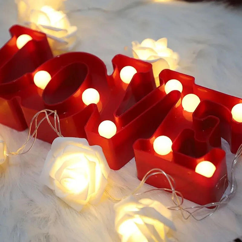 Светодиодные романтические огни в форме любви украшение на День святого
