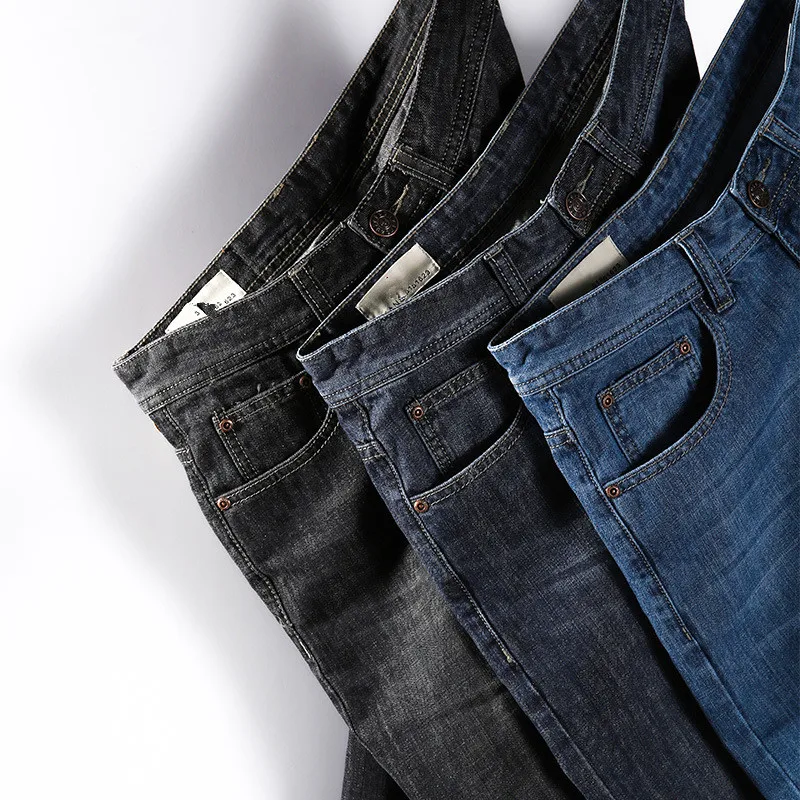 Модные повседневные Прямые джинсы мужские прямые свободные с дырками на коленях