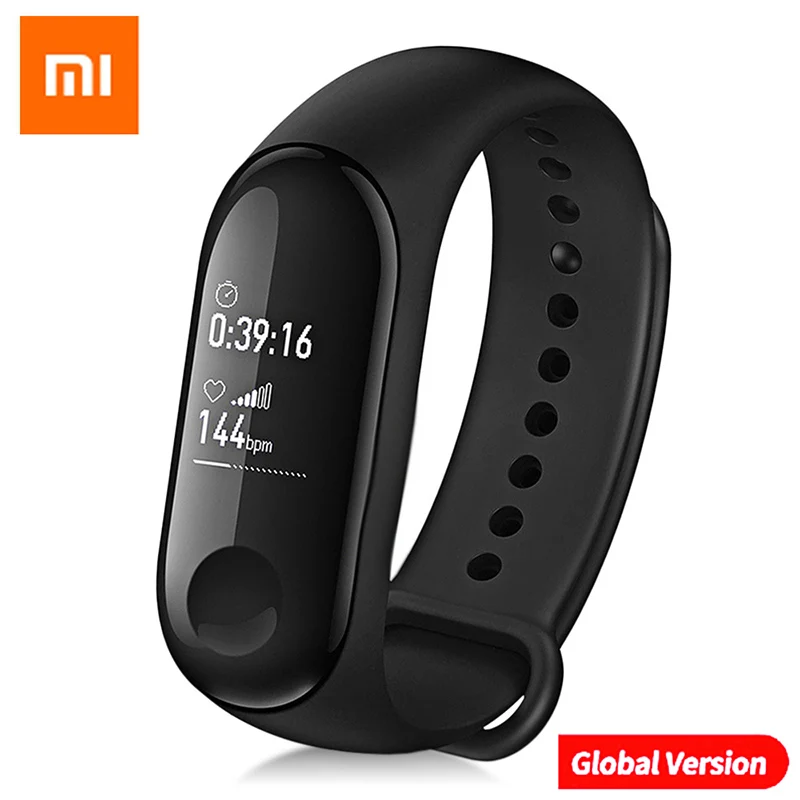 mi band 3(Global) Xiao mi mi Band 3 фитнес-трекер Браслет пульсометр умный Браслет mi Band 3 OLED сенсорный экран Smart Times Smartband - Цвет: mi band 3(Global)