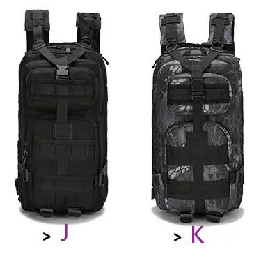 Camouflage Combat 3P Attack Tactical Backpack Outdoor Mountaineering Backpack Hiking Camping  Nylon Bucket Shoulder Bags 20-35L