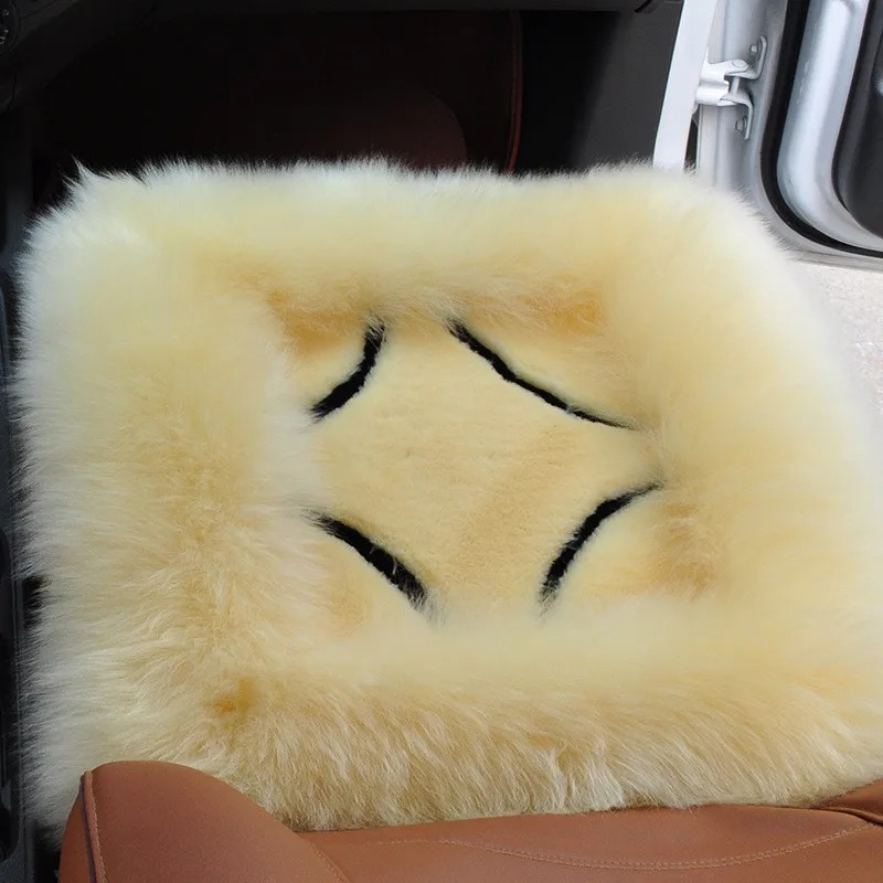 Car Seat Plush Cushion Cover Faux Fur Cute Interior Accessories Styling Winter New Soft Warm Pad Seat Cover For bmw e46 audi a3 images - 6