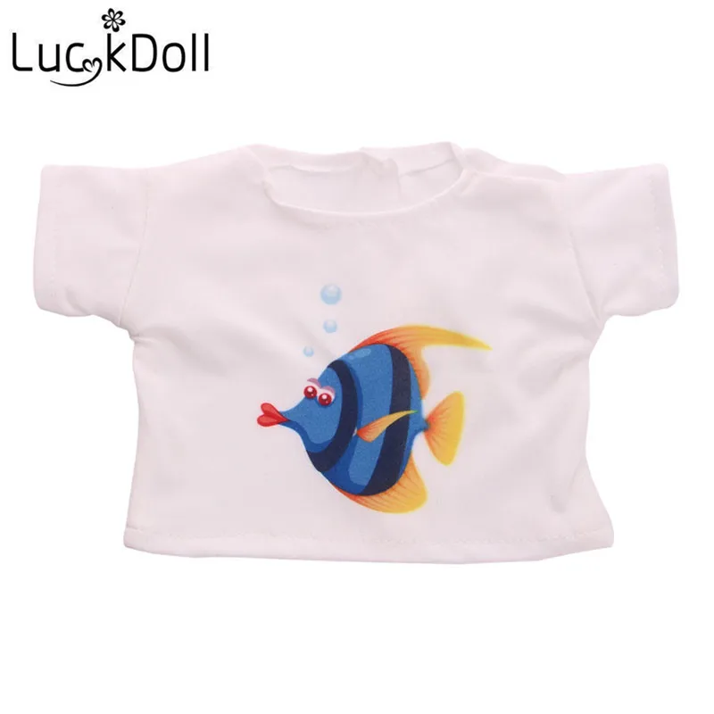 LUCKDOLL хлопковая Футболка Подходит для 18-дюймовой американской куклы Логан