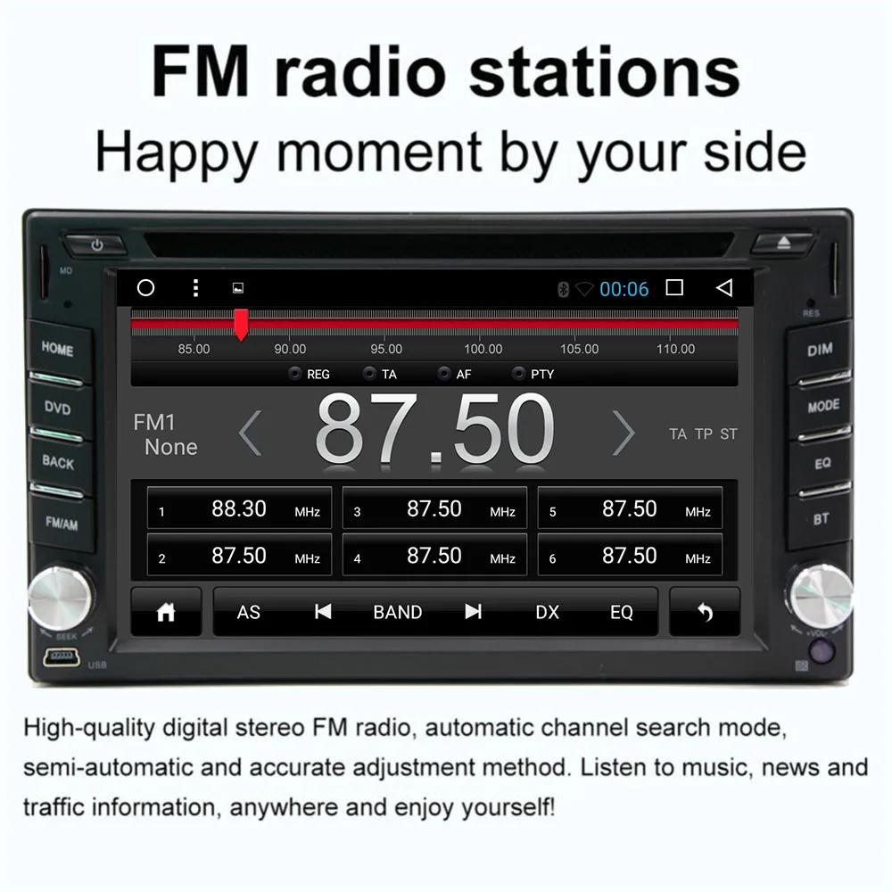 Автомагнитола 2 Din Android 9 1 4 ядра стерео DVD плеер GPS навигация мультимедиа MP5 Bluetooth FM Wi