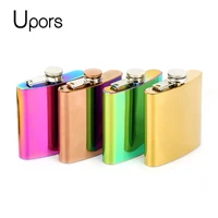 upors 6oz colorful hip flask for alcohol pocket 304 stainless steel alcohol whisky flask metal liquor wine whiskey bottle