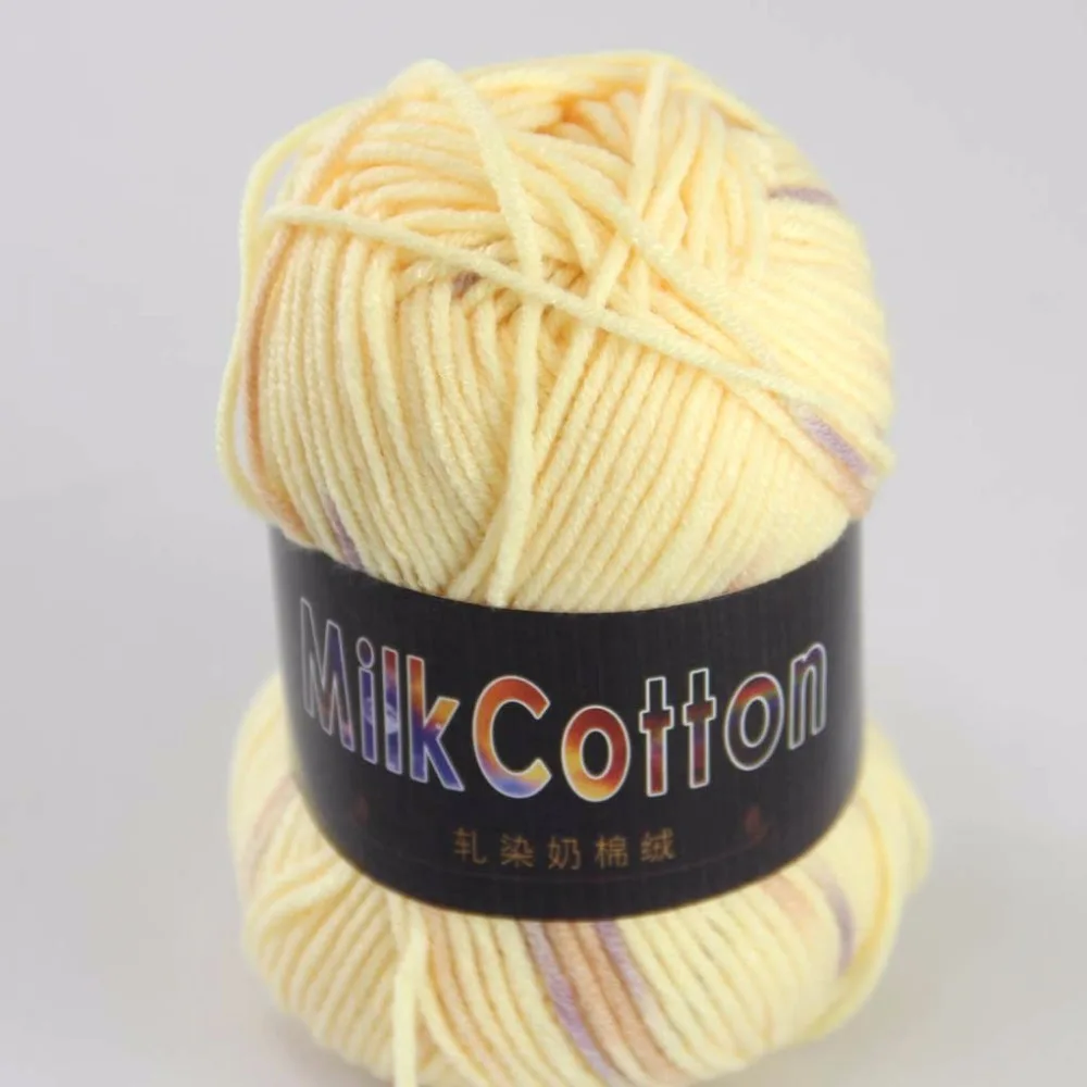 Multi Color 4Skeinsx50g Soft Cotton Wool DIY Socks Scarf Knitwear Wrap Kraft yarn Orange yellow 2075-13 | Дом и сад