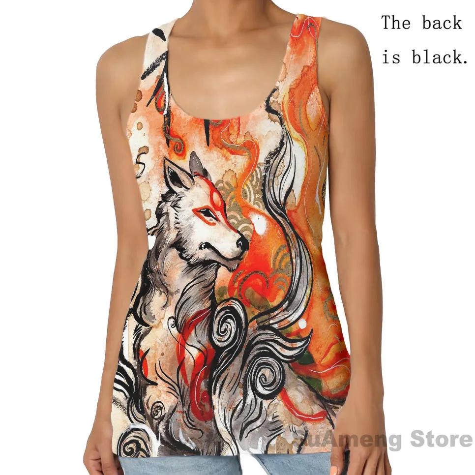 Летняя Повседневная забавная майка с принтом для мужчин и женщин Okami Amaterasu (2)