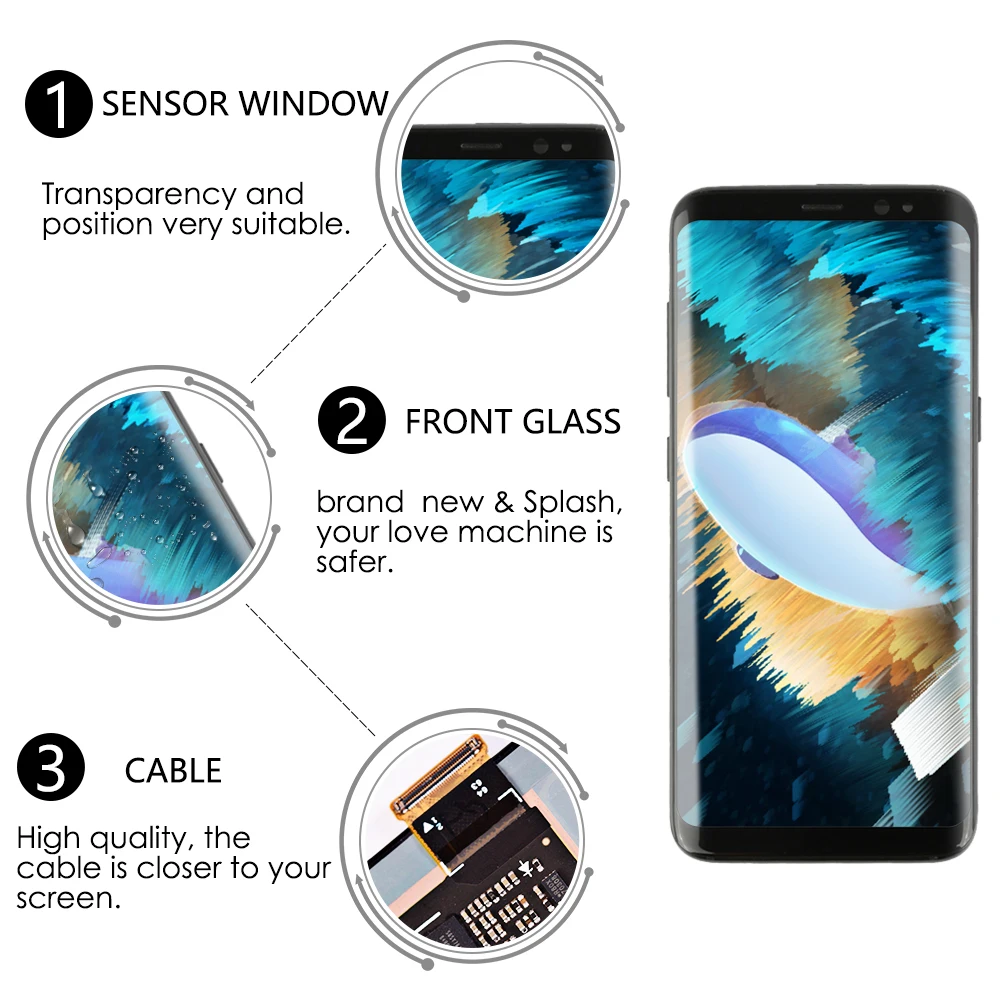 Сжечь тени для samsung S8 ЖК-дисплей экрана Сенсорный экран, для сборки, запасные части для samsung S8 G950 Экран с инструментами
