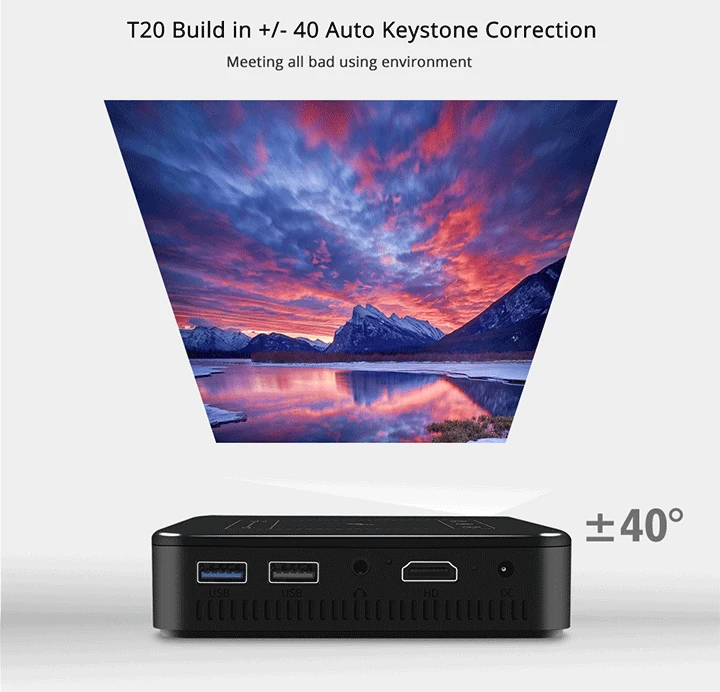 ThundeaL T20 DLP проектор Android 7 мини светодиодный WiFi T5 проектор Bluetooth 2K 4K 3D портативный DLP-100 проектор батарея домашний кинотеатр