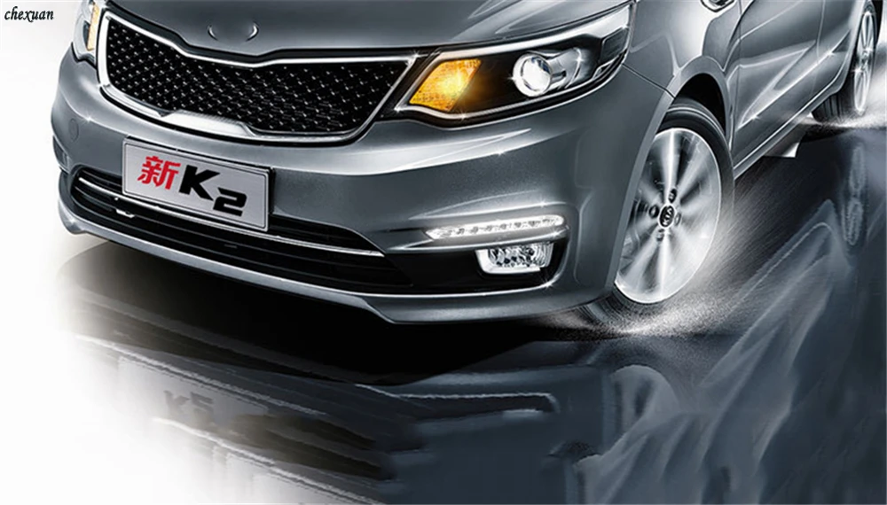 CSCSNL 1 комплект для kia Rio k2 Автомобильный светодиодный DRL дневные ходовые огни 12 В ABS противотуманная фара крышка с поворотным желтым сигналом