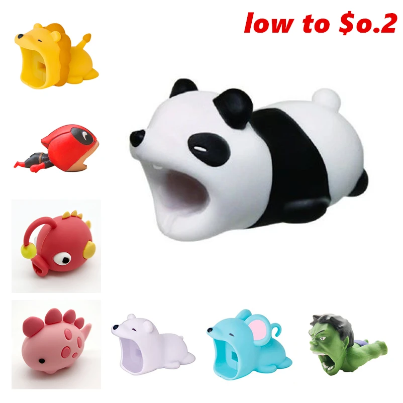 hot cable bite protect Cable Bite panda Protector Animal For Iphone Shark Mobile Phone Connector Accessor kabel diertjes | Игрушки и