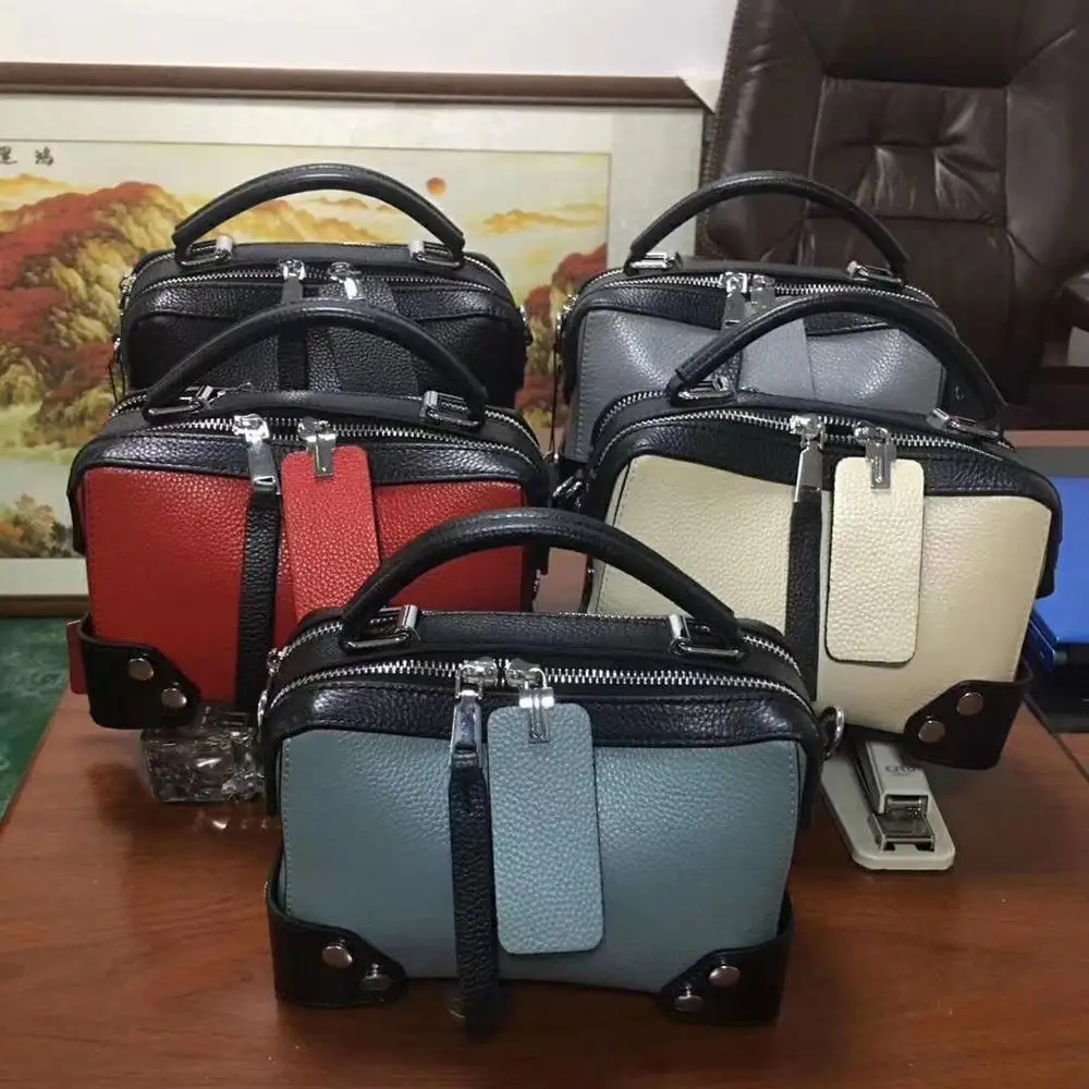 2018 Европейская и американская женская сумка с заклепками цепочкой из воловьей