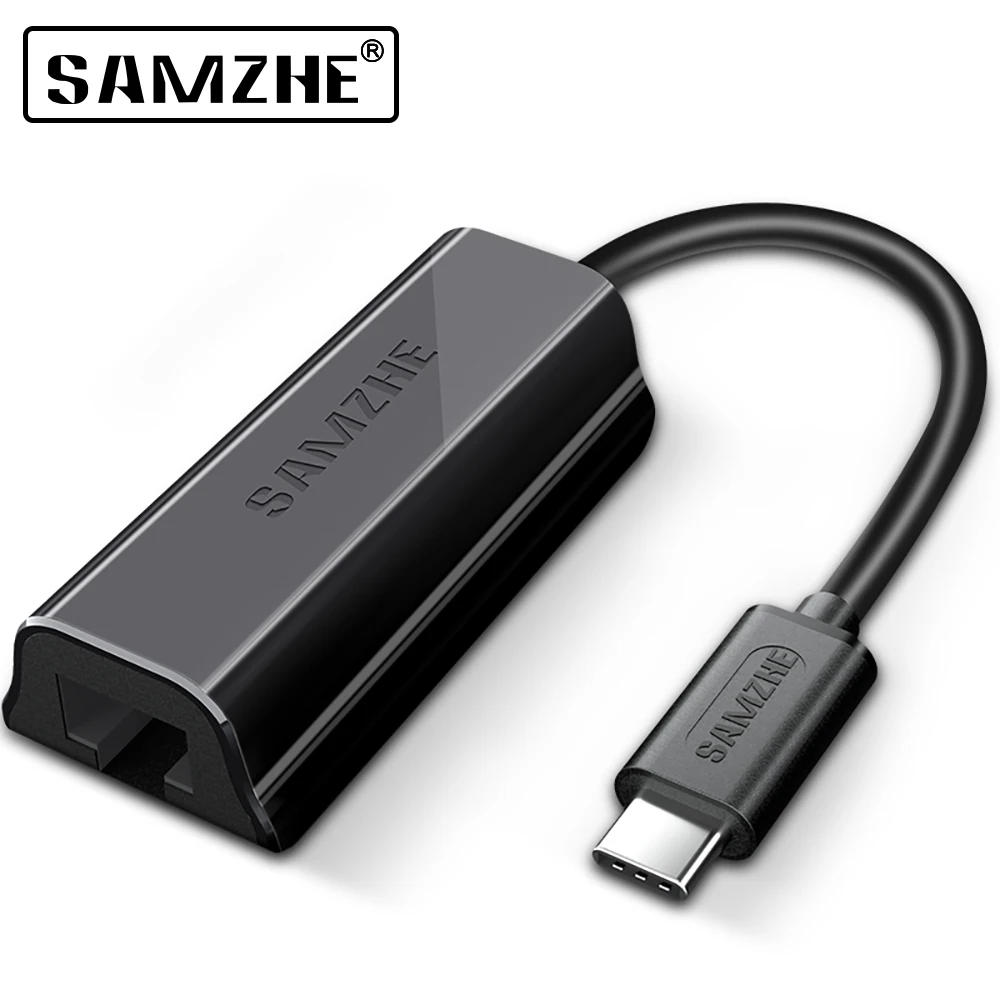 SAMZHE USB 3 1 Type C к RJ45 Gigabit Ethernet LAN сетевой адаптер черного цвета (совместим с и Thunderbolt
