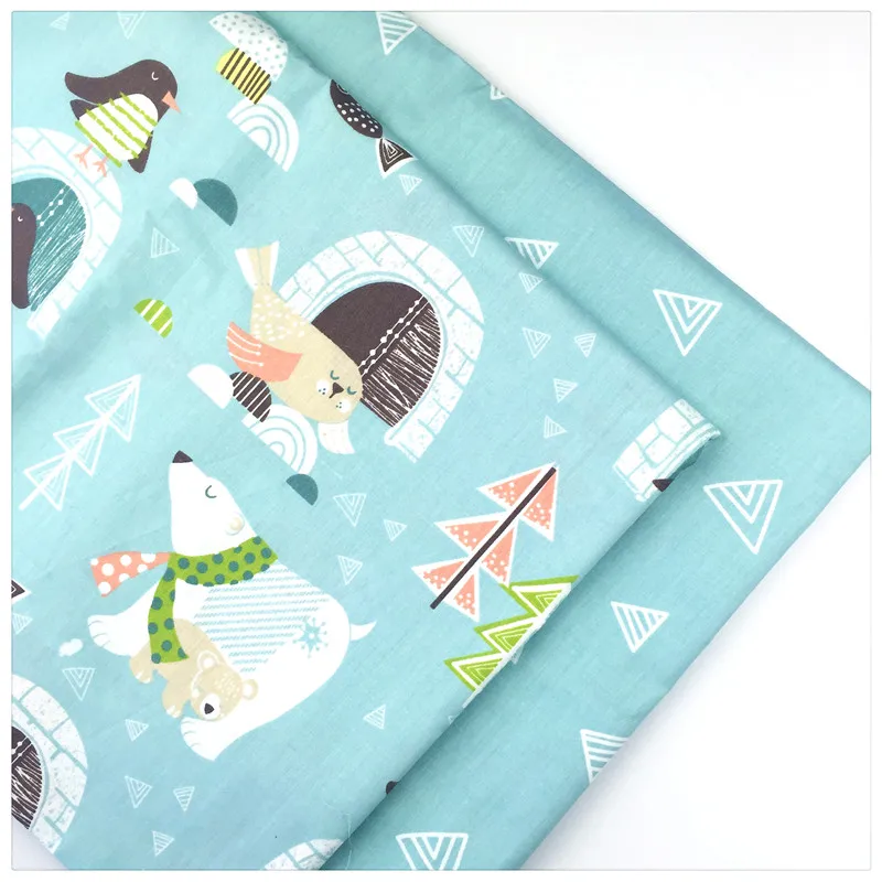 100% саржевая хлопковая ткань с животным принтом лоскутное шитье по метрам для