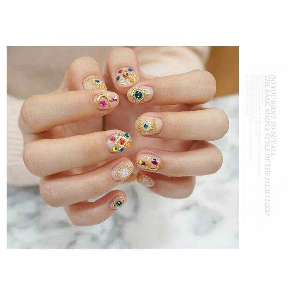

DIY Frame Nail Art Decorations Charm Rhinestones Nail Accessories Manicure 3D Design Nail Studs Rivet Gold Metal Glitter Beads