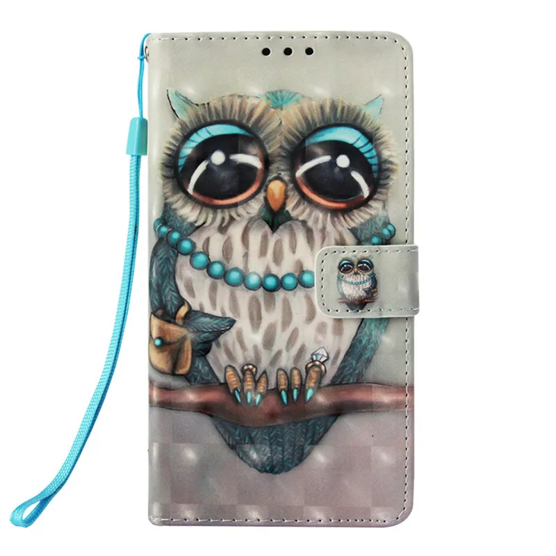 Модный флип-чехол для huawei Enjoy 9s 7s 7 P Smart Y6 Y9 mate 20 Pro P20 P30 Lite бизнес Стенд чехол милый Капа D03Z - Цвет: Gray Owl