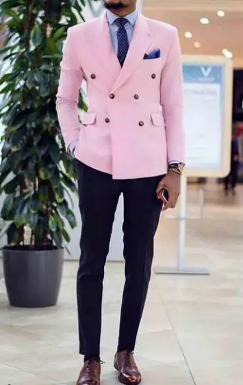 TPSAADE изготовленный на заказ для женихов розовая куртка темно-синие брюки и