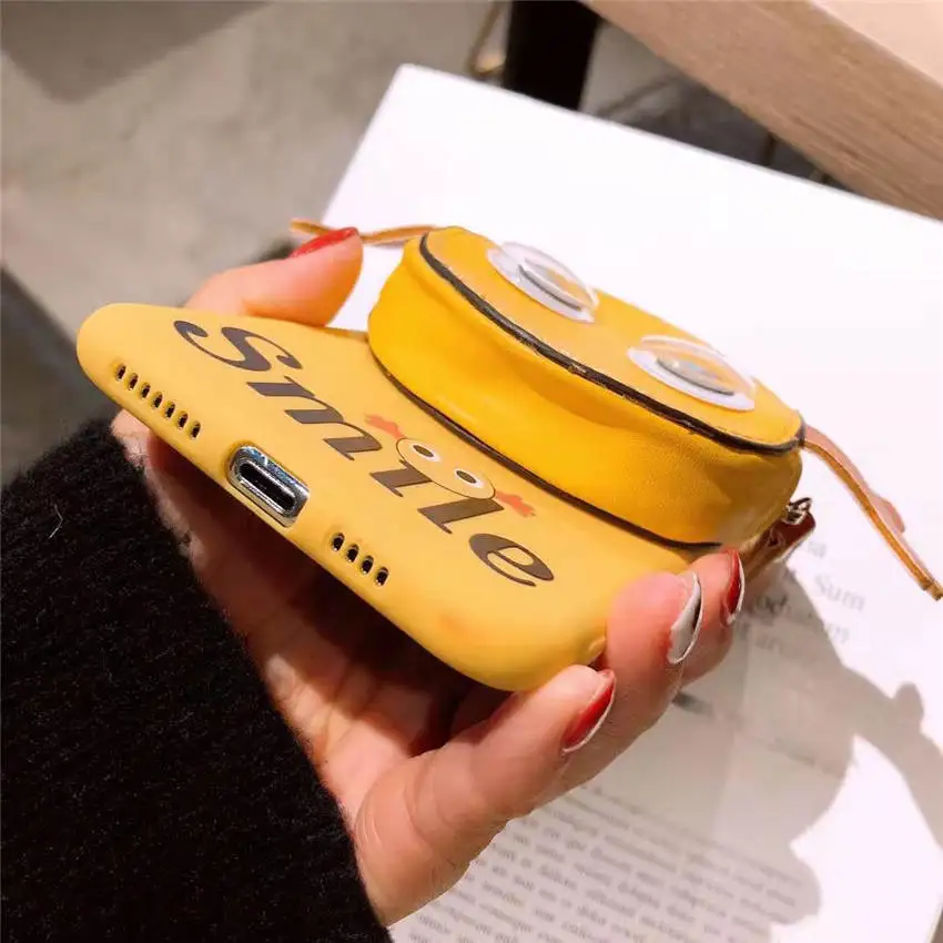 Для iPhone XR XS MAX 8 7 6s Plus портмоне чехлы для телефонов на заднюю панель милые желтые с