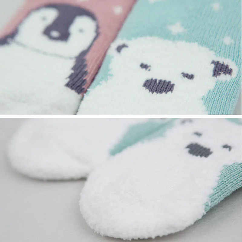 Детские Нескользящие теплые хлопковые носки с резиновой подошвой на осень/зиму