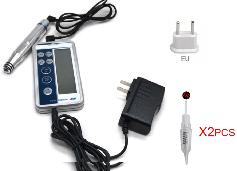 EU PLUG Электрическая тату машина МТС Красота Макияж устройство ЖК-дисплей Цифровая постоянная татуировка на брови губ подводка для глаз ручка Набор инструментов - Цвет: EU PLUG