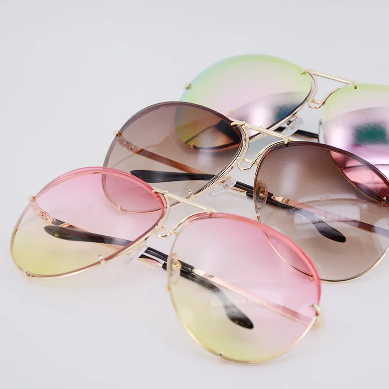 Designer Pilot Sunglasses for Woman and Man Black Women's Fashion Rimless Eye Glasses sale in high quality with case Brown | Аксессуары