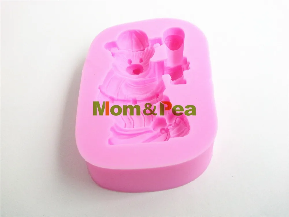 Мама и горох 0452 Бесплатная доставка медведь бейсбольная силиконовая форма для