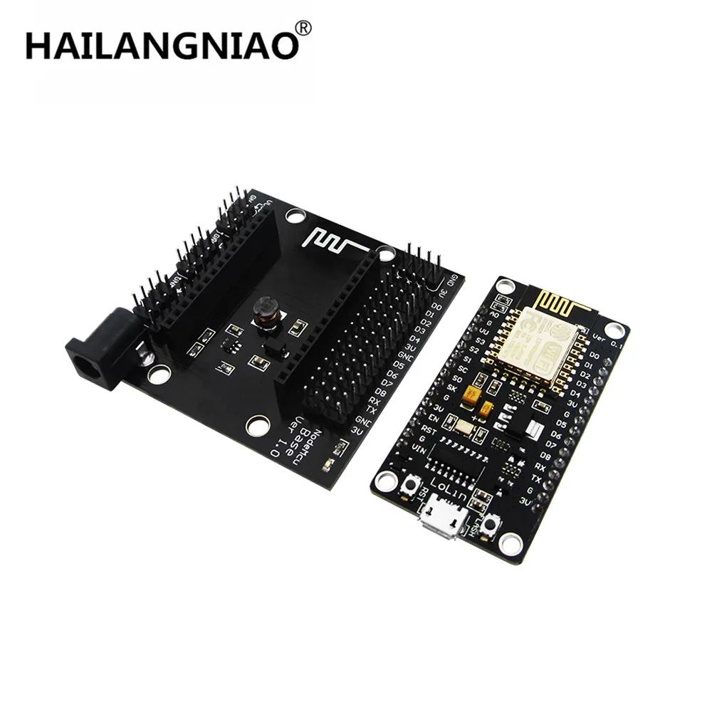 

1pair Wireless module NodeMcu Lua WIF + NodeMcu base ESP8266 testing DIY Breadboard newI in stock