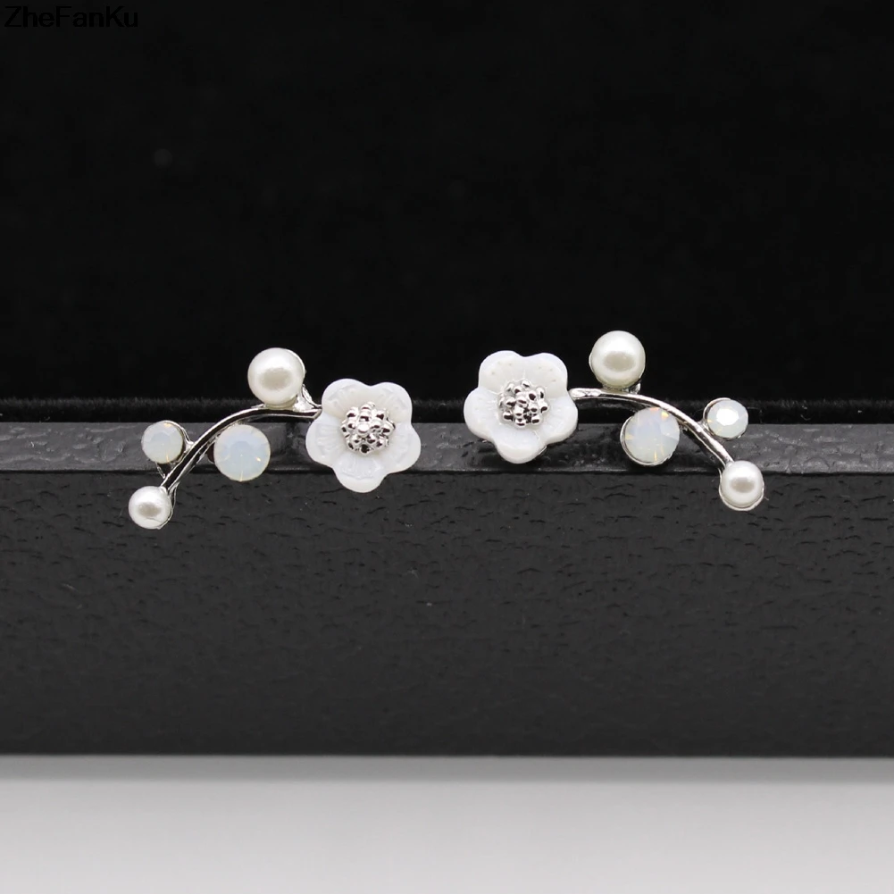 Серьги гвоздики с искусственным жемчугом и цветами|flower stud earrings|fashion earringsstud earrings |