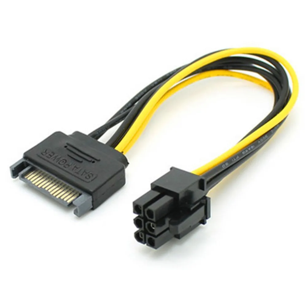 20 см 15Pin-6Pin кабель силовой сети постоянного тока горная машина видеокарта