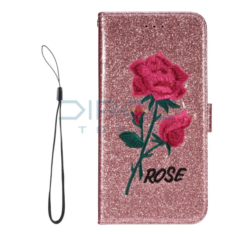 Ручной работы с вышивкой роз бумажник флип чехол для iPhone 5S 5 SE бренд крышка