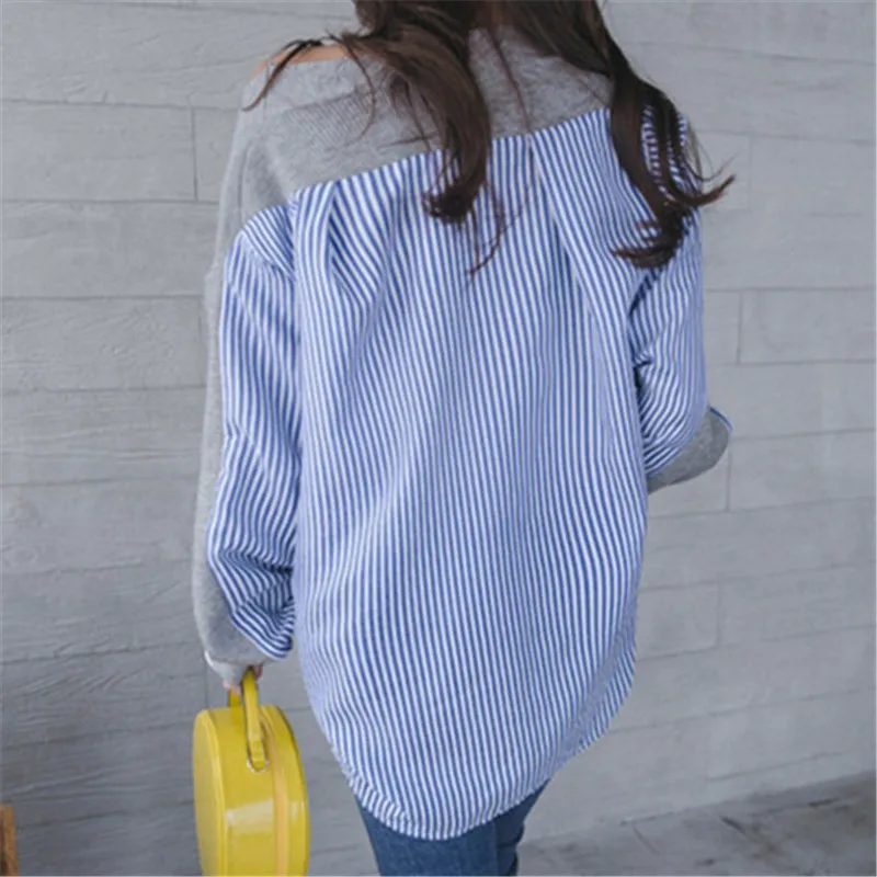 Korobov Korean Women 2019 Sweaters Patchwork V-Neck Female Sweater Long Sleeve Single Breast Cardigan Striped Mujer Sueter 76268 |