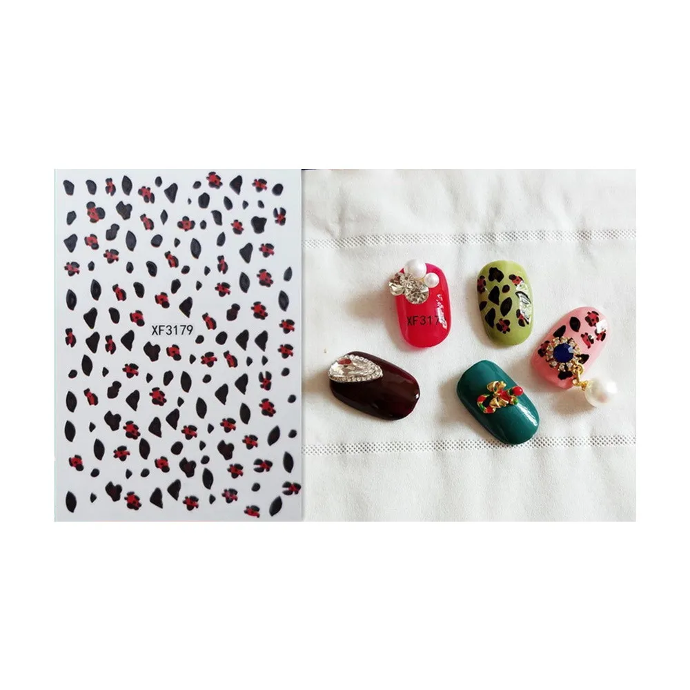 6,4x5,3 см Новые Стикеры 3D на ногти Nail Art Наклейки для маникюра с леопардовым принтом - Цвет: B