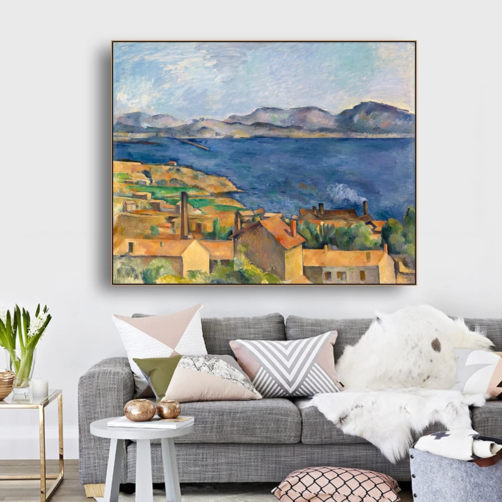 Estek Bay из Марселя Cezanne Wall Art Холст с печатью постера живопись каллиграфический