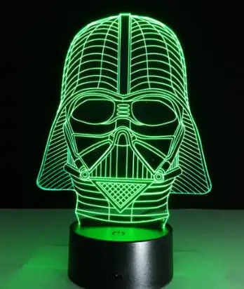 7 цветов изменить Luminaria Прохладный 3D Мультфильм машина, настольная лампа светодиодный Ночные огни с Атмосфера лампы как подарок детям - Испускаемый цвет: Darth Vader