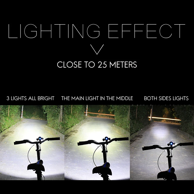 5 шт./компл. передняя фара для велосипеда 3Led T6 перезаряжаемая (чехол аккумулятора +